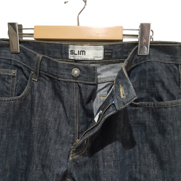 Topman (ASOS) Men's Jeans Slim Fit Dark Blue Wash Size 34S (W34 L30) - Picture 8 of 11